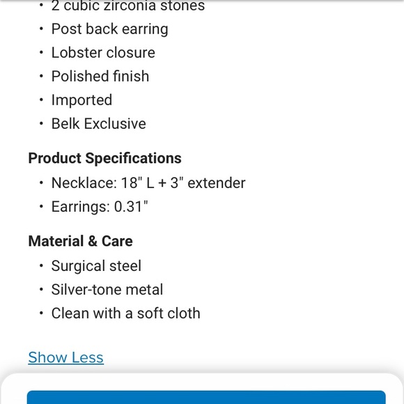 Belk silver tone chain necklace and earring’s set paper clip - Picture 3 of 3